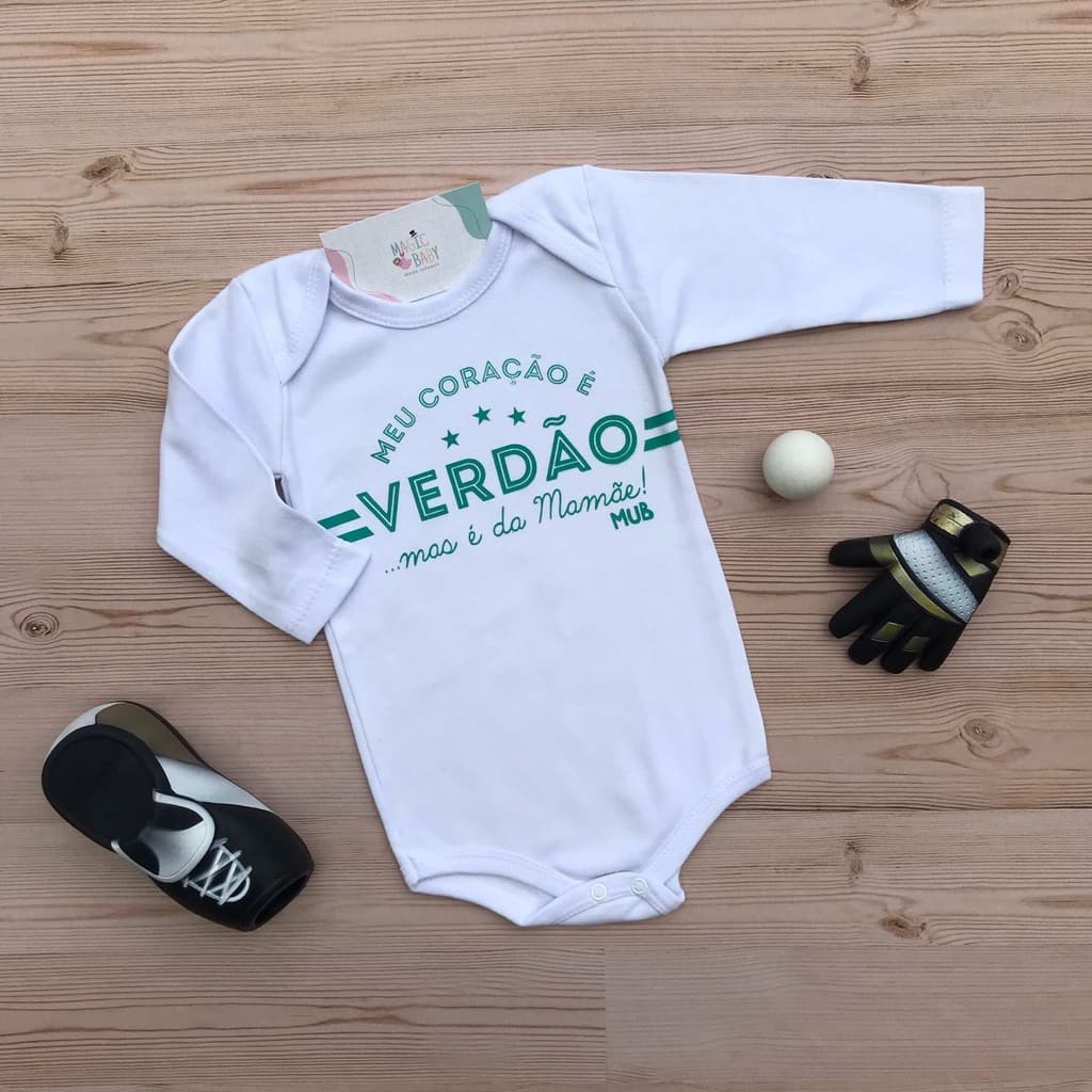 Body de time para bebê  body do Palmeiras manga longa ou manga curta do Palmeiras