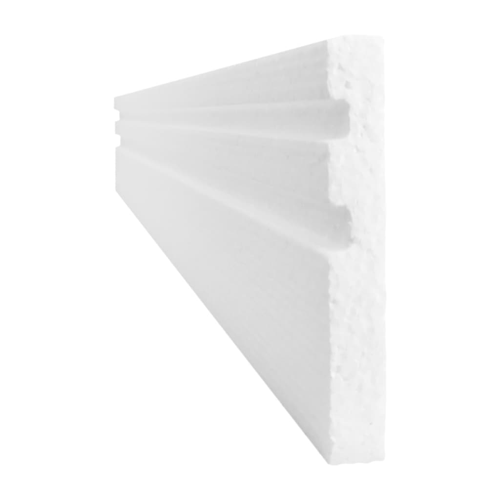 Moldura de decoração de parede - roda meio rodapé moldura de janela - isopor - kit com 13 MT- 10cm de face - Canaleta