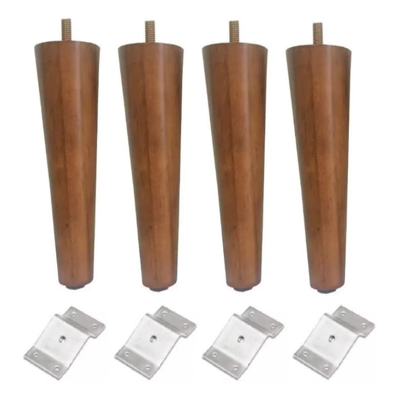 kit 4 pé palito 15cm + 4 chapinha de inclinação +carpete de proteção, perna para móveis