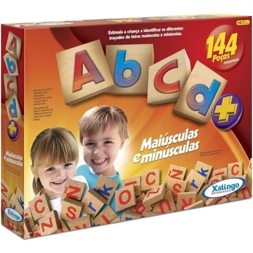 Brinquedo Pedagógico (madeira) Abc Maiusculas/minusculo.