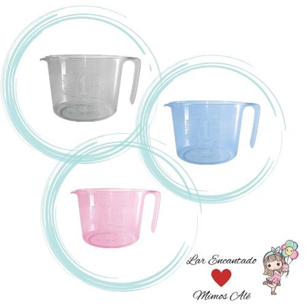 Jarra Medidora graduada 1 litro Colorida. Medidas exatas, receitas prefeitas!!!