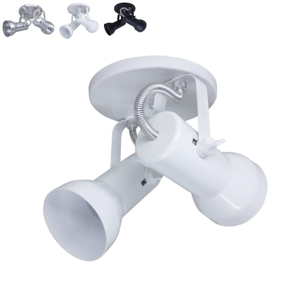 Spot Luminaria Simples Duplo Direcionavel Articulado Sobrepor Teto Parede p/2 lâmpadaLED Iluminação