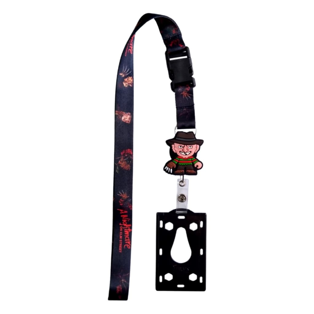 Kit Cordão Freddy Krueger com Fecho Engate Rápido + Porta Crachá Retrátil + Porta Cartão Preto