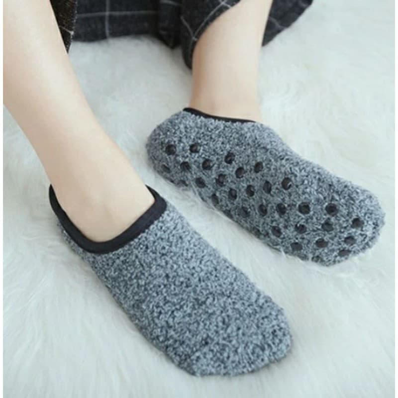 1 par Meia  Felpuda  Sapatilha  Antiderrapante Masculino Adulto N 37 a 45  Yoga Pilates frio inverno exercicio