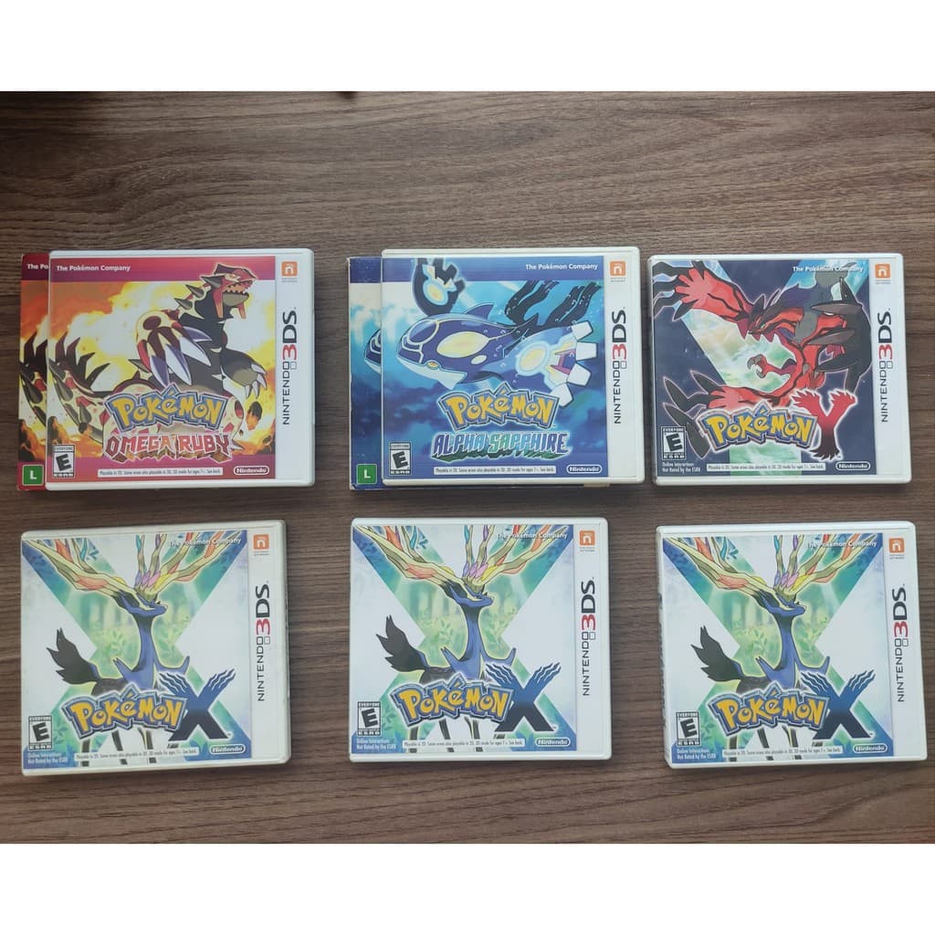 Jogos de Nintendo 3DS Pokémon X/Y, Alpha Sapphire / Ômega Ruby, Ultra Sun/Ultra Moon