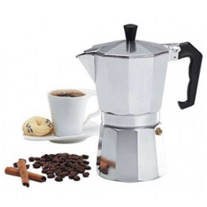 Cafeteira Italiana Moka 3 Xícaras 200ml Alumínio Café Puro Expresso Aço Inox Fogão Cozinha