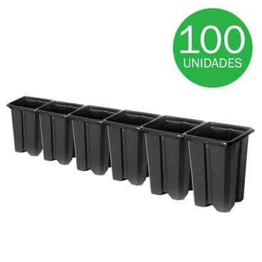 Kit Vaso Pote Plástico Flexível Quadrado N 8 Nutriplan 100 Unidades