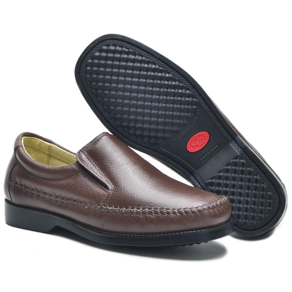 Sapatilha masculino em Couro Cla-Cle Chocolate