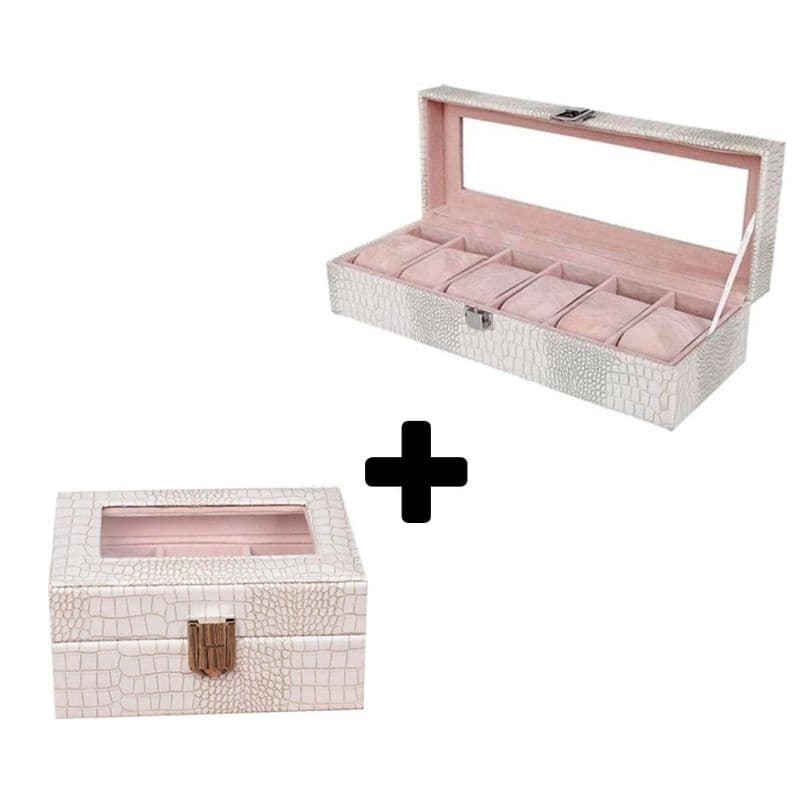 kit Porta Relógio 06 Lugares e 03 Lugares em Recouro Sintético.