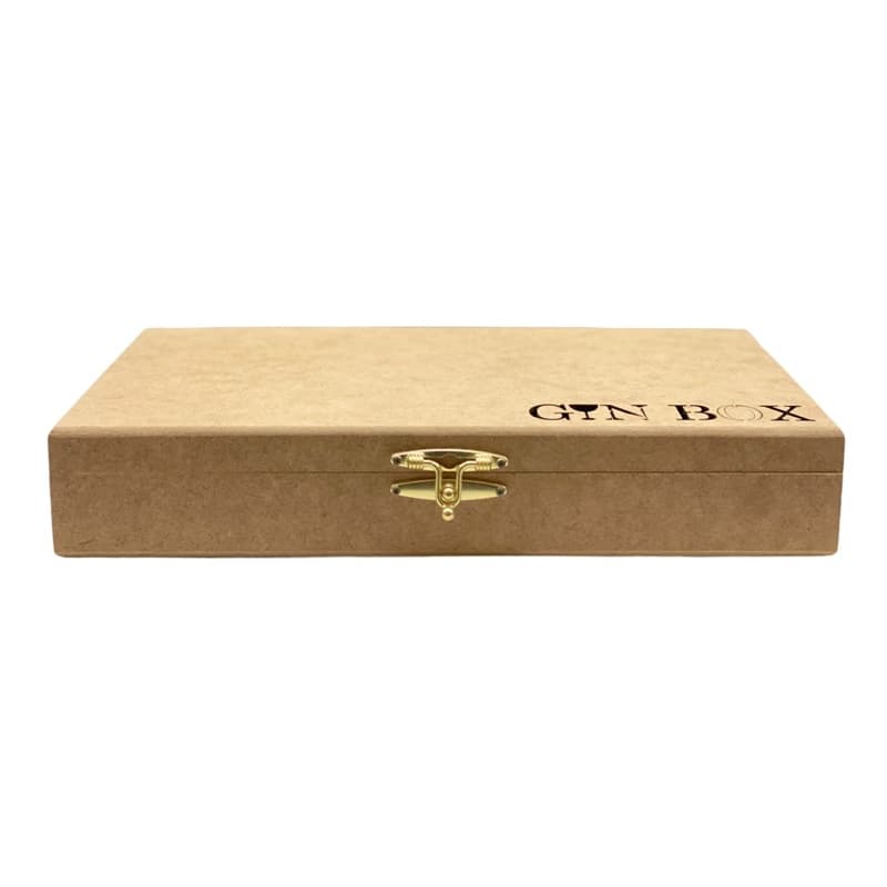 Caixa Kit Gin tonica Box especiarias de Gin com encaixe para os produtos em MDF cru