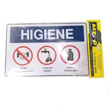 Placa Indicativa Sinalização Acesso Placas 20 x 30cm Higiene
