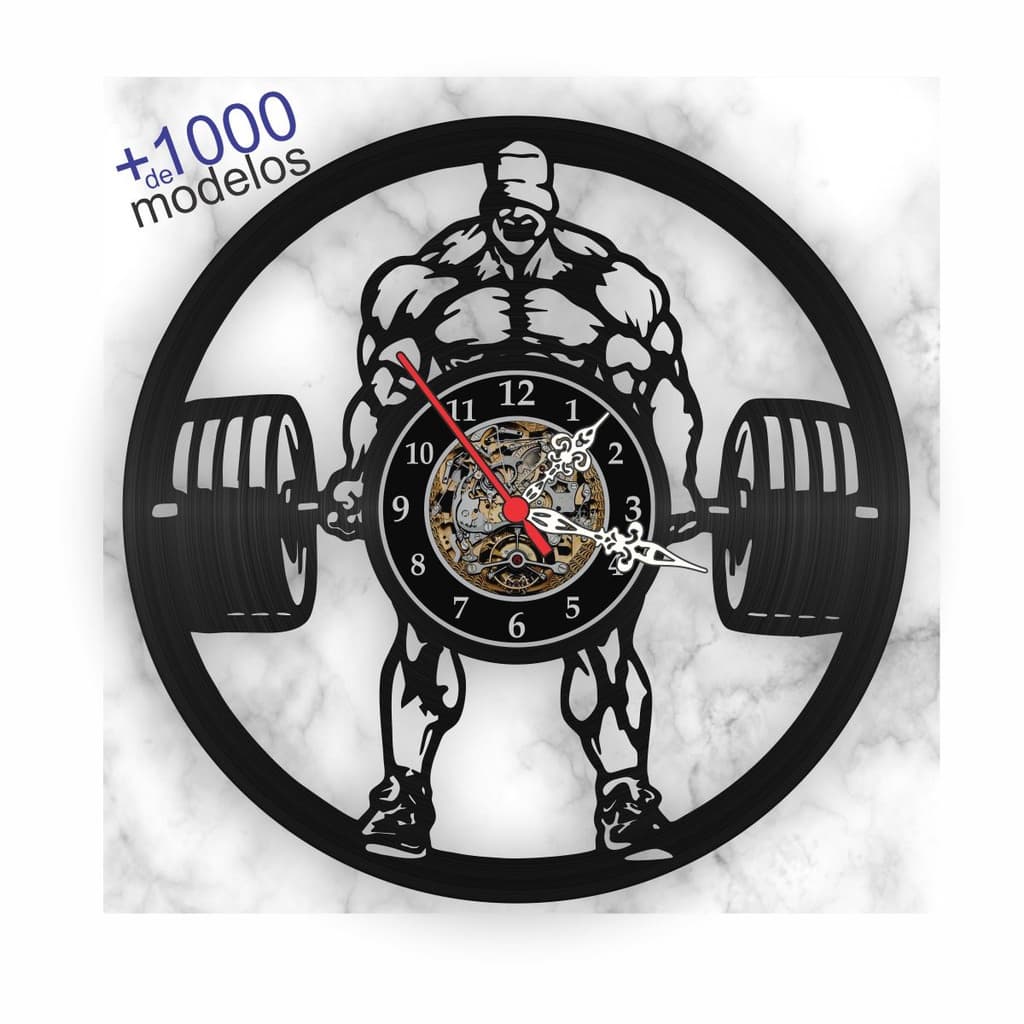 Relógio Academia Musculação Strongman Disco Vinil Decoração