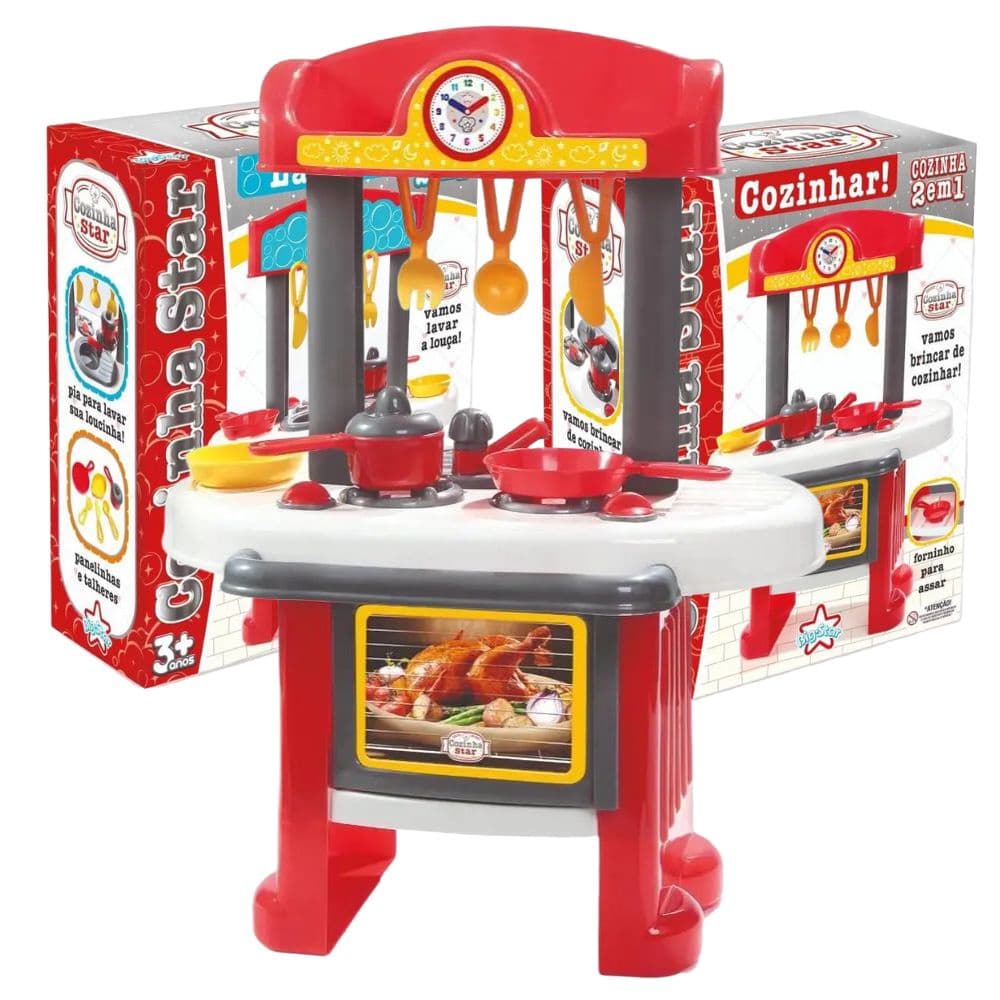 Kit Cozinha Brinquedo Fogão Infantil Criança Menina Menino