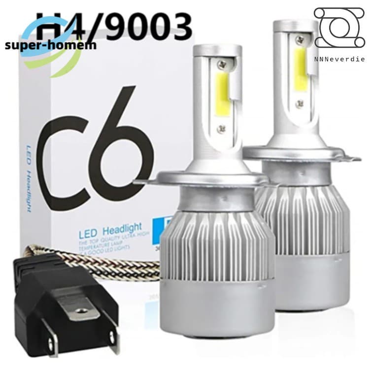Par Lâmpadas H4 Super Led Top 6000K 7200 Lumens C6