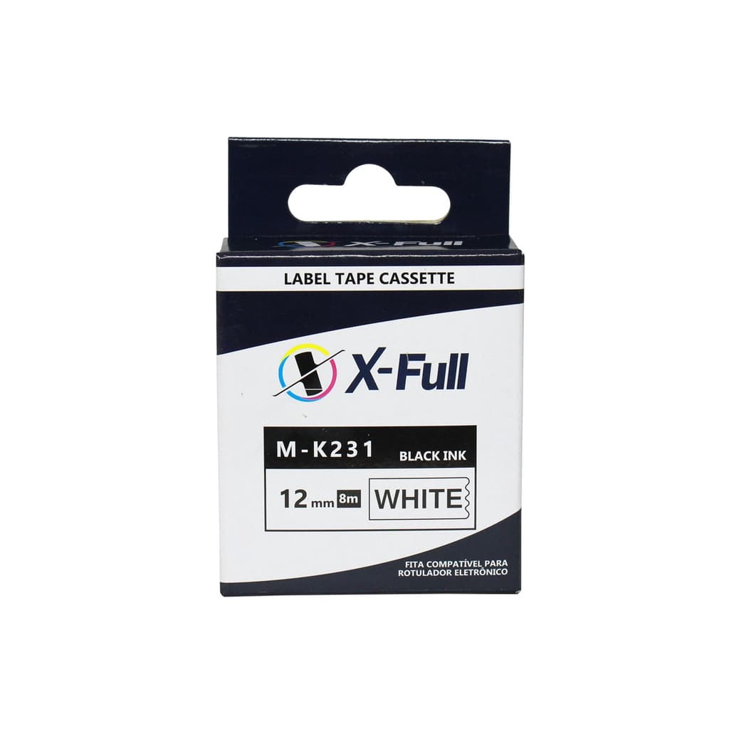 Kit 6 Fitas Compatível Brother M-K231 MK231 MK 231 PT-55 PT55 Branca 12mm Acessórios Fita
