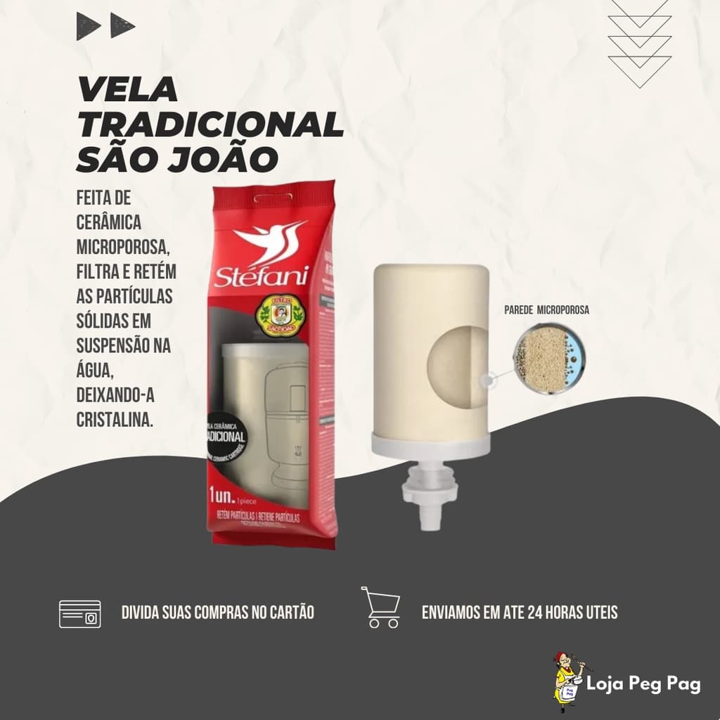 Vela Tradicional Para Filtro De Barro Stéfani São João