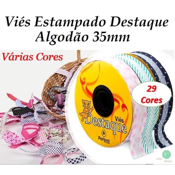 Viés Estampado Destaque Largo 35mm Peripan Artigo 9200 - 10 METROS