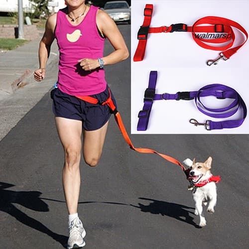 WAL Ajustável Mãos Livres Correndo Caminhada Jogging Pet Cachorro Cintura Trela Tração Corda