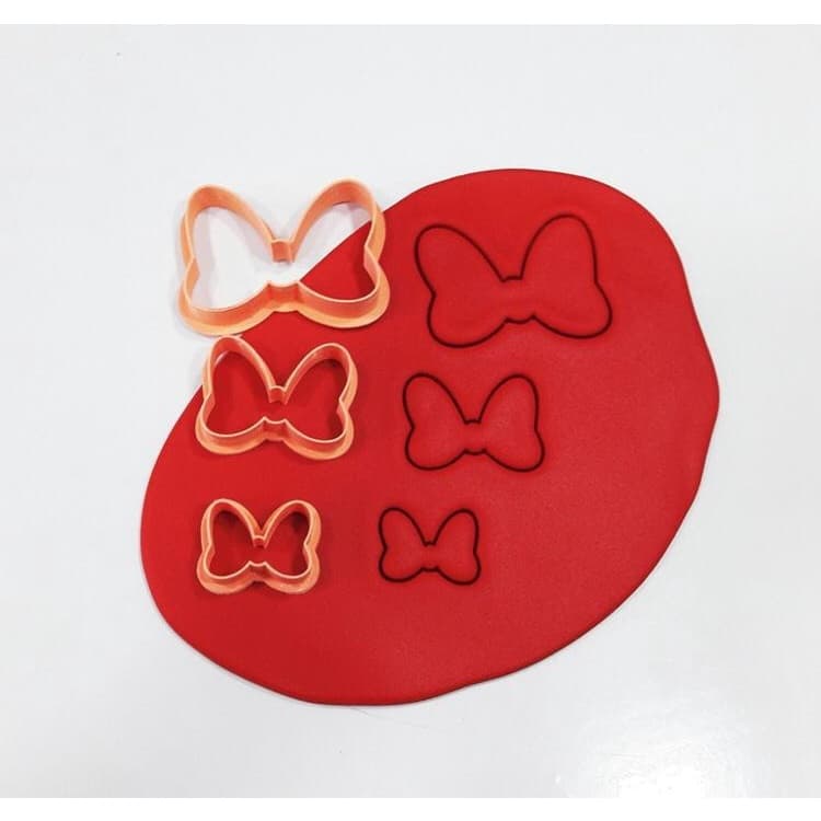 Kit Cortadores Laços Minnie 5, 4 e 3 cm