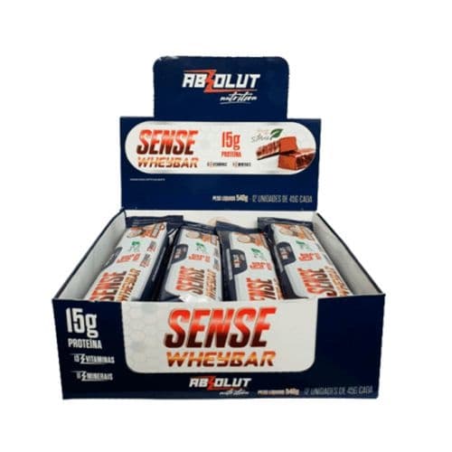 Caixa de Barra de Proteína com 12 unidades Sense Whey Bar - Absolut Nutrition - Diversos Sabores