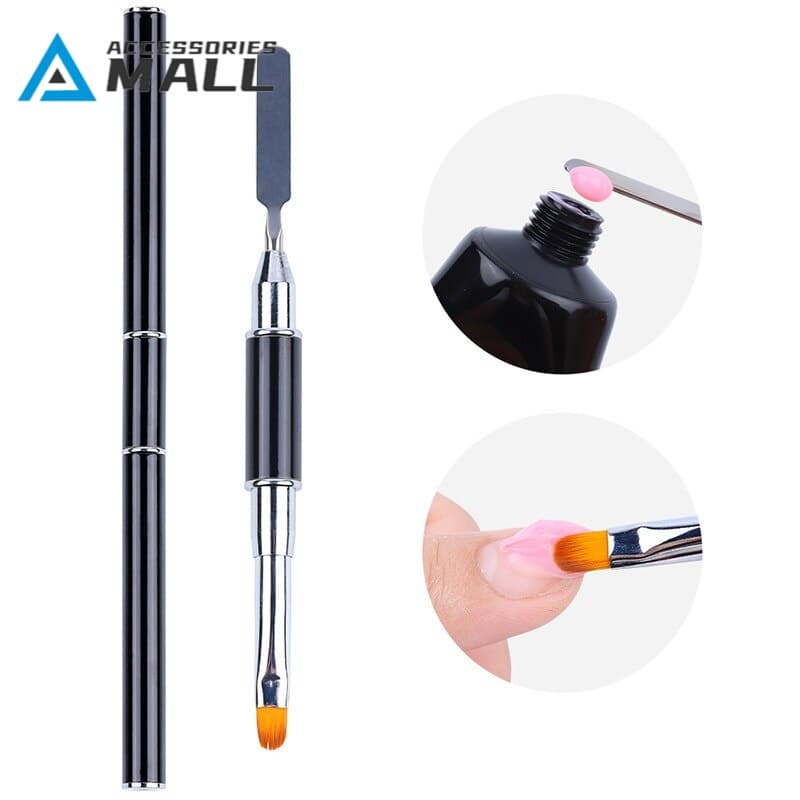 Ponta dupla de pincel artístico de unha, extensão de gel uv acrílico, desenho em caneta, remoção de pincel, espátula, todos para ferramentas de manicure