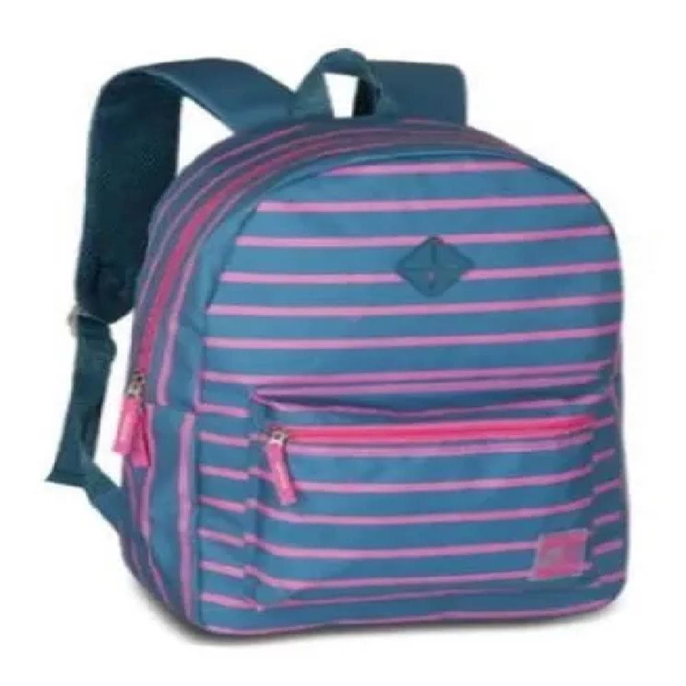 Mochila escolar juvenil feminina de costas Clio escolar listrada