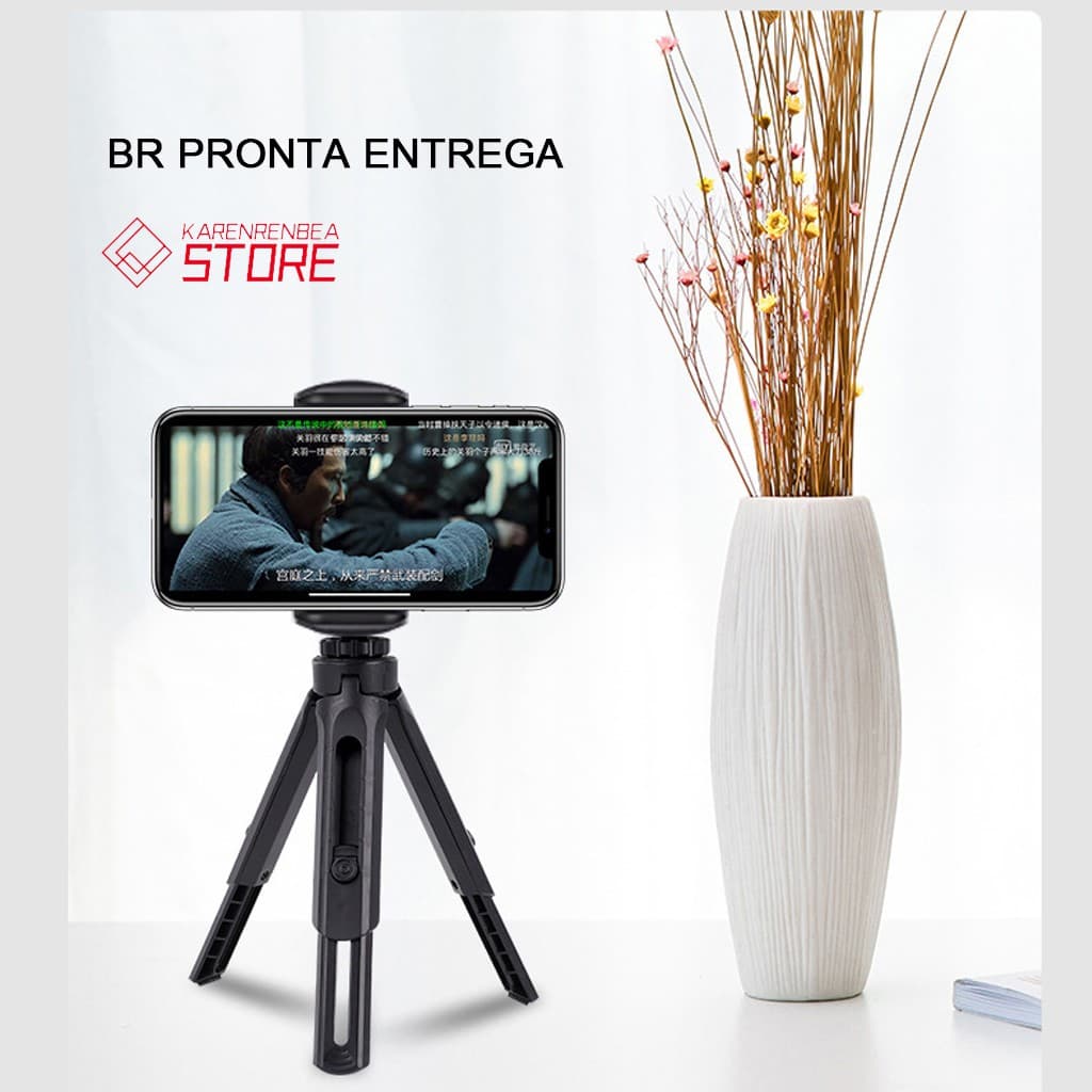Suporte para celular de mesa tripé tripod graus portátil-PRETO