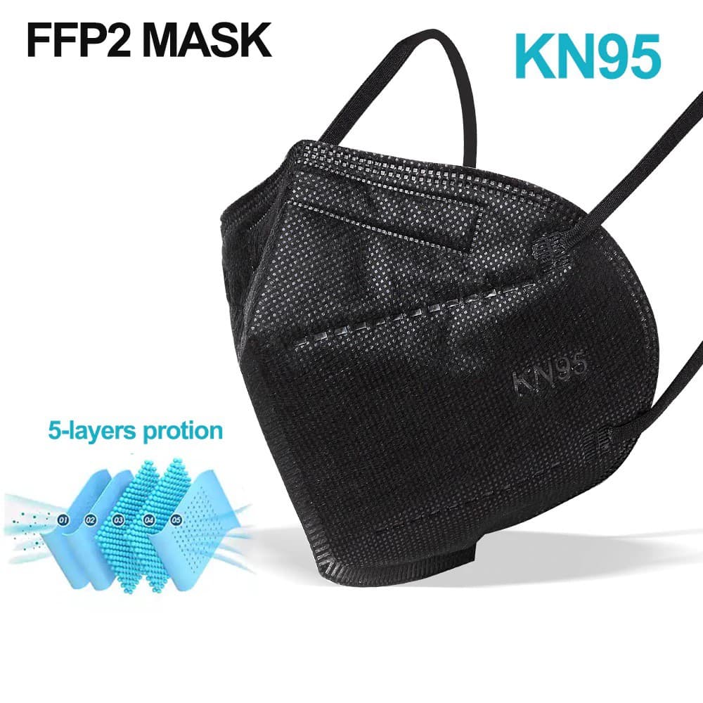 MáProte ção respiratória escaravelhoçãPff2 Kn95 Preto Pronta Entrega Individual