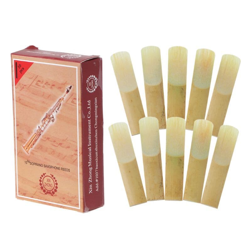 10pçs Palheta Saxofone Soprano Força 2.5 Bambu Sax Woodwind Peça Instrumentos