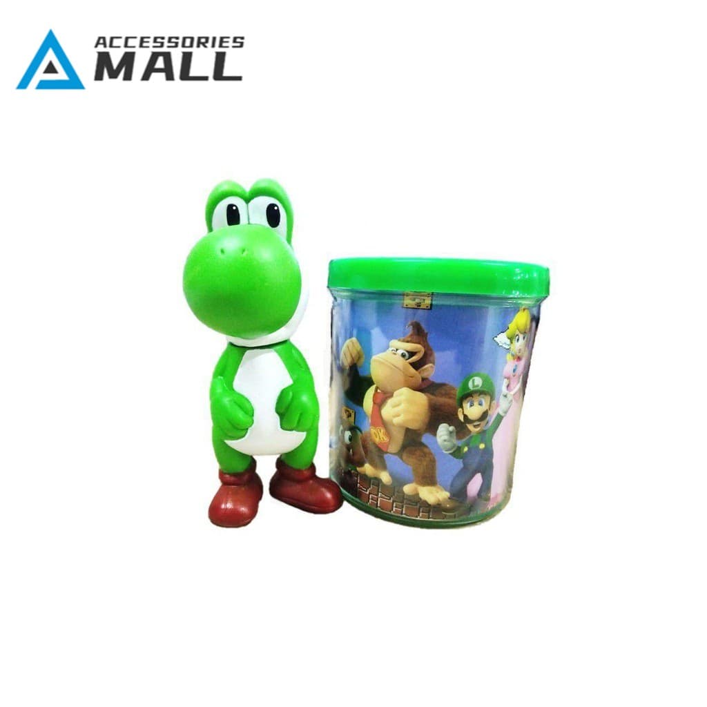 NOVO Boneco Yoshi Super Mario bros Com Caneca Personalizada Verde jogo nintendo