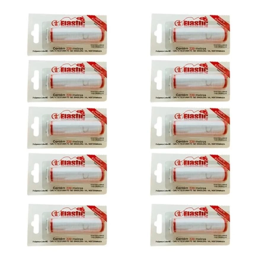 Kit 45 Elastic [Branco] Linha Elástica P/ Amarrar Isca De Pesca 110m