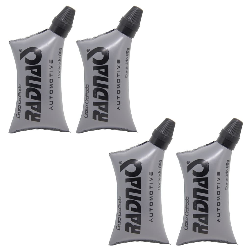 Kit com 4 Graxa Grafitada Lubrificante de Chassi, Juntas Homocinéticas 80g Radnaq