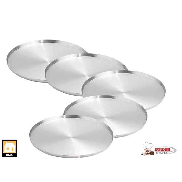 KIT com 5 Formas Assadeira de Pizza 35 cm em Alumínio