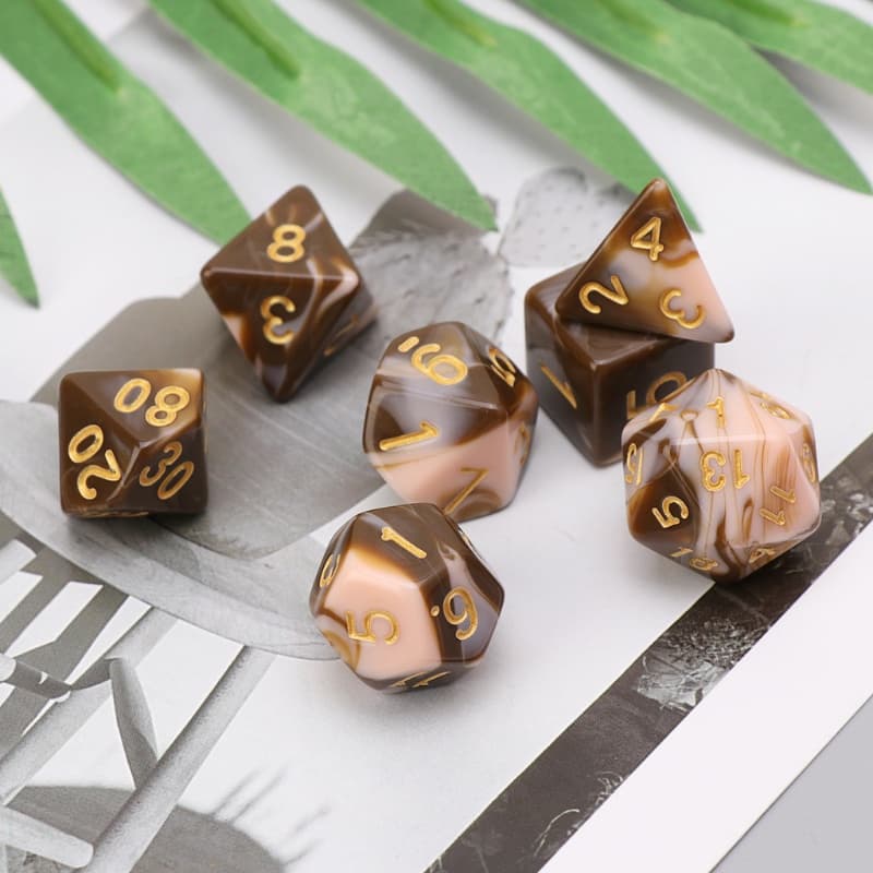 Sortudo Conjunto 7pcs Lado D4 D6 D8 D10 D12 D20 Para RPG Poly Game