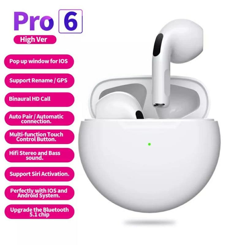 Fone Ouvido Pro6 sem fio bluetooth mini