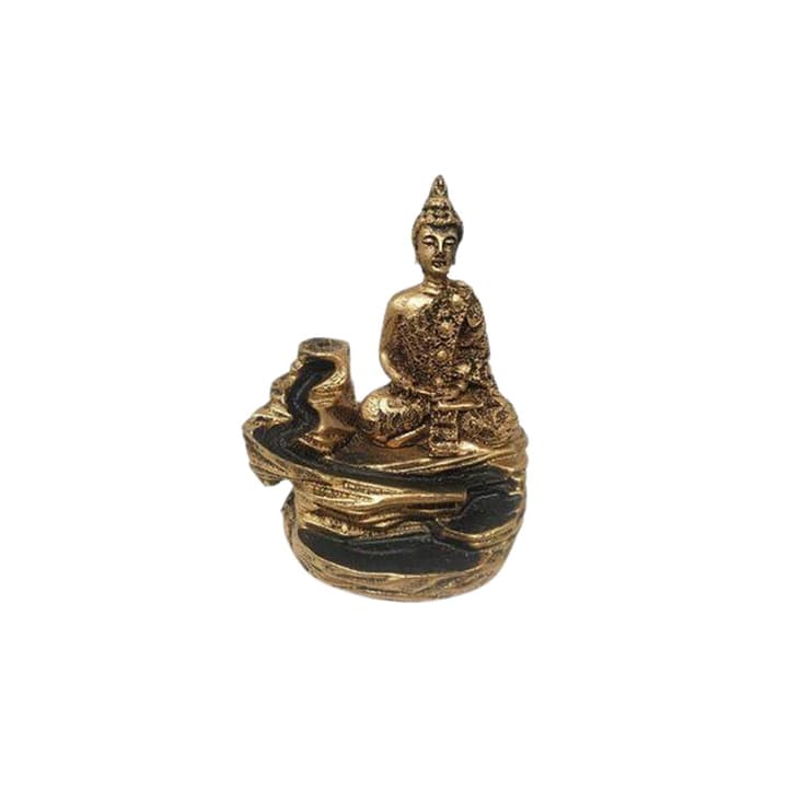 Incensário Buda Tibetano Montanha Cascata (12cm): Paz, Meditação e Fluxo Zen para Seu Ambiente
