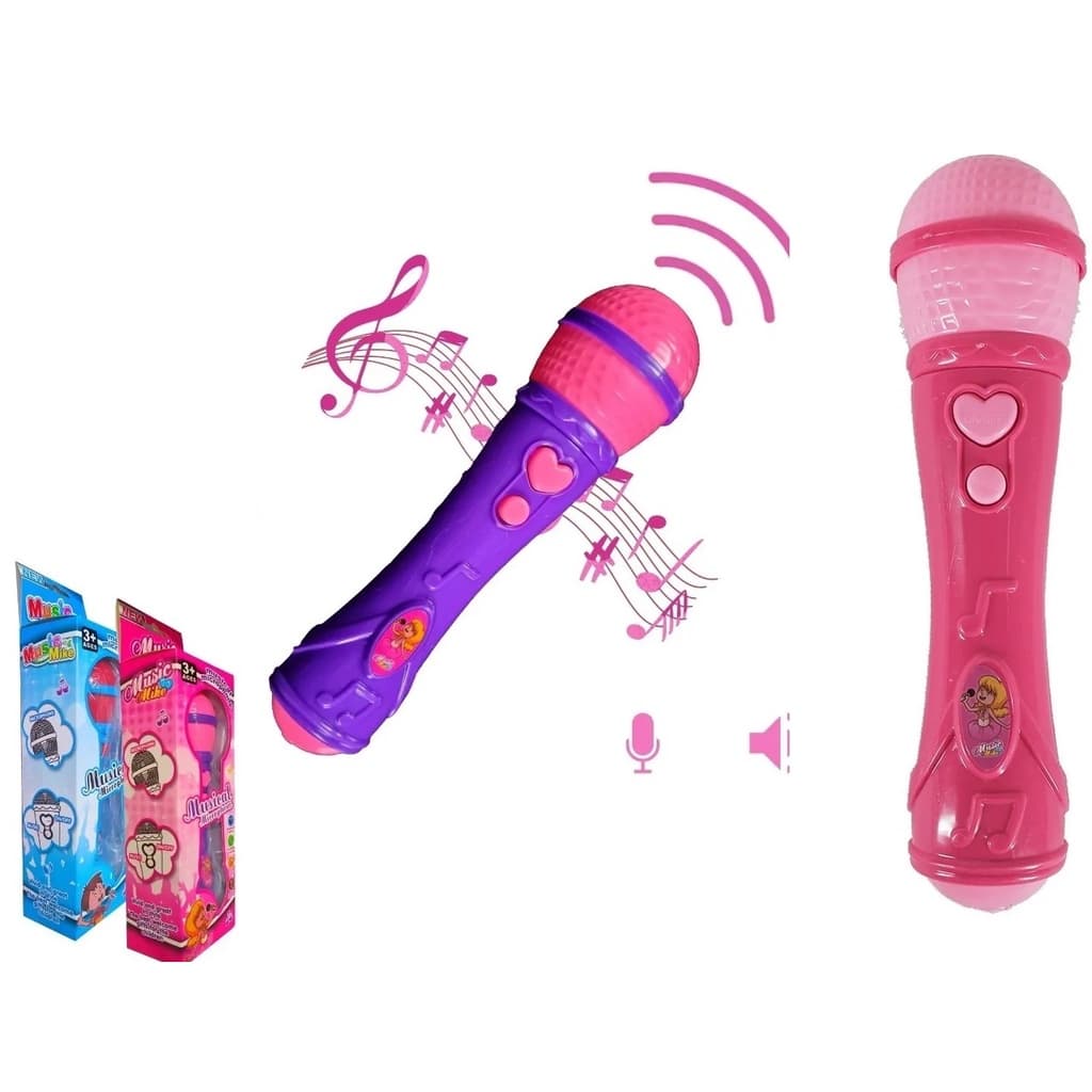 Microfone Infantil Brinquedo Musica Som E Voz Da Criança