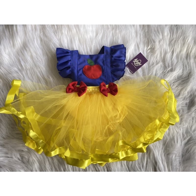 conjunto vestido branca de neve romper com saia de tule