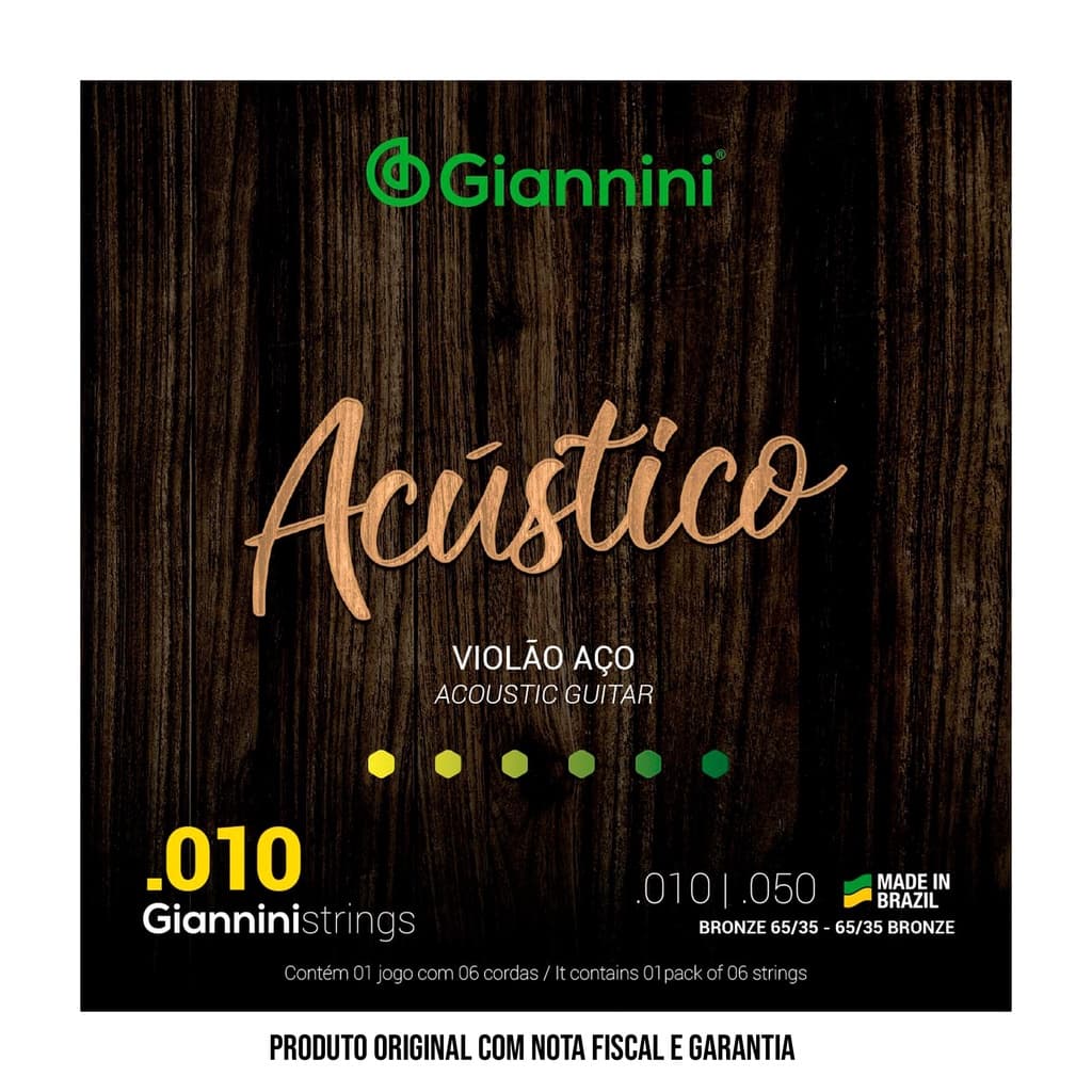 Corda Encordoamento Giannini Violão Aço Acustico
