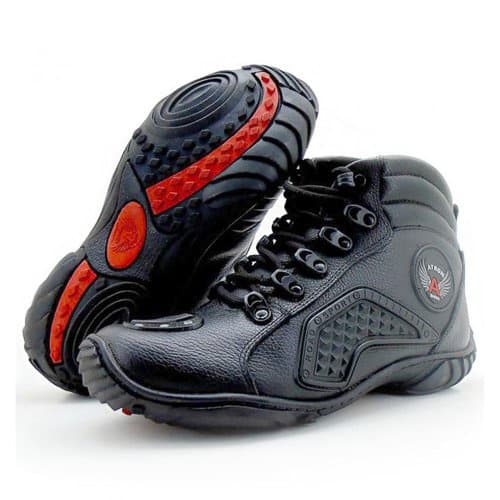 Bota motociclista unissex couro Atron 274 Preto