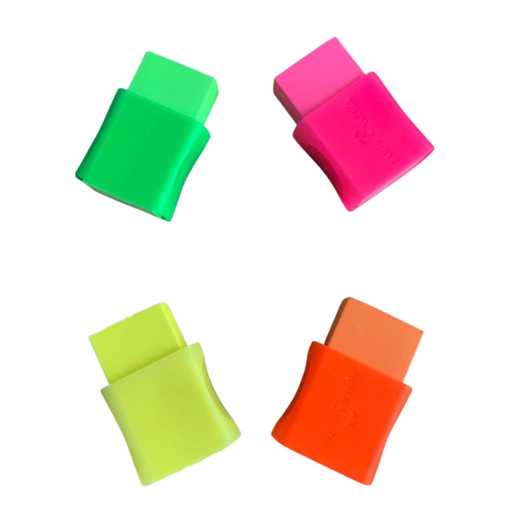 Borracha Com Capa Faber-Castell 4 unidades com Capa neon