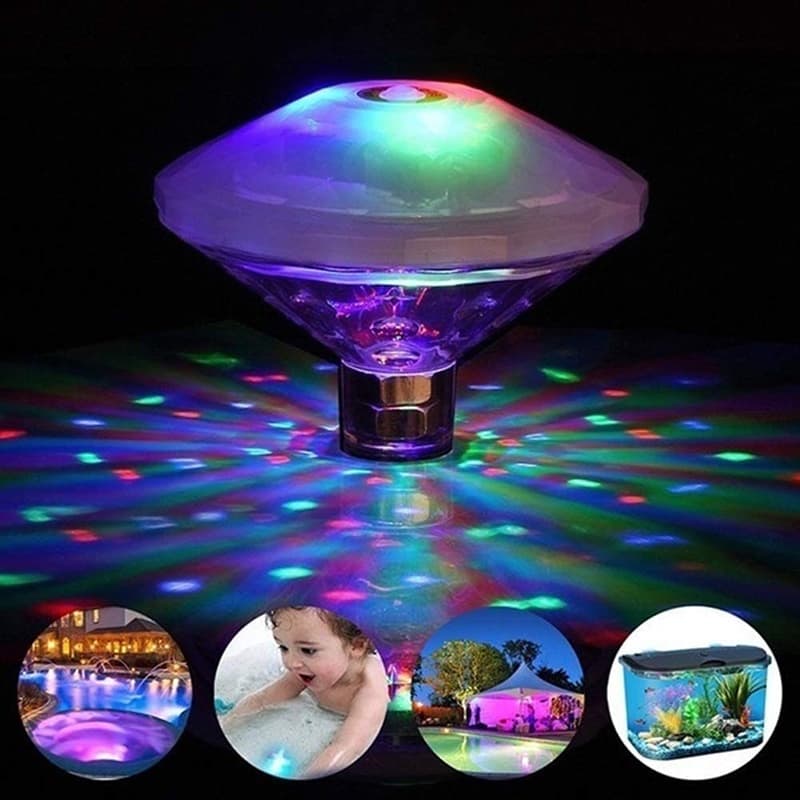Piscina Colorida Flutuante Transparente , À Prova D'água RGB Pond Led Light Modos
