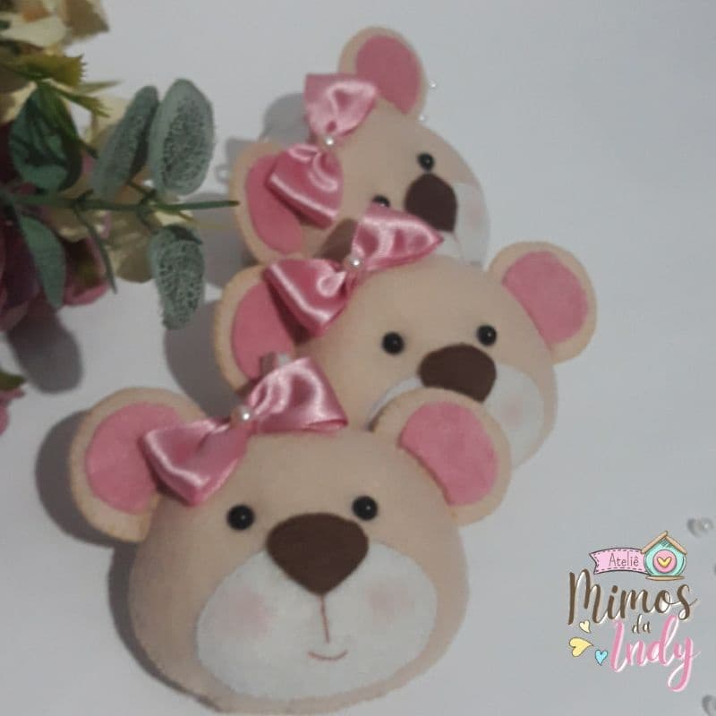 Kit 10 Chaveiros Ursa de Laço /Lembrancinha chá de Bebê /Maternidade