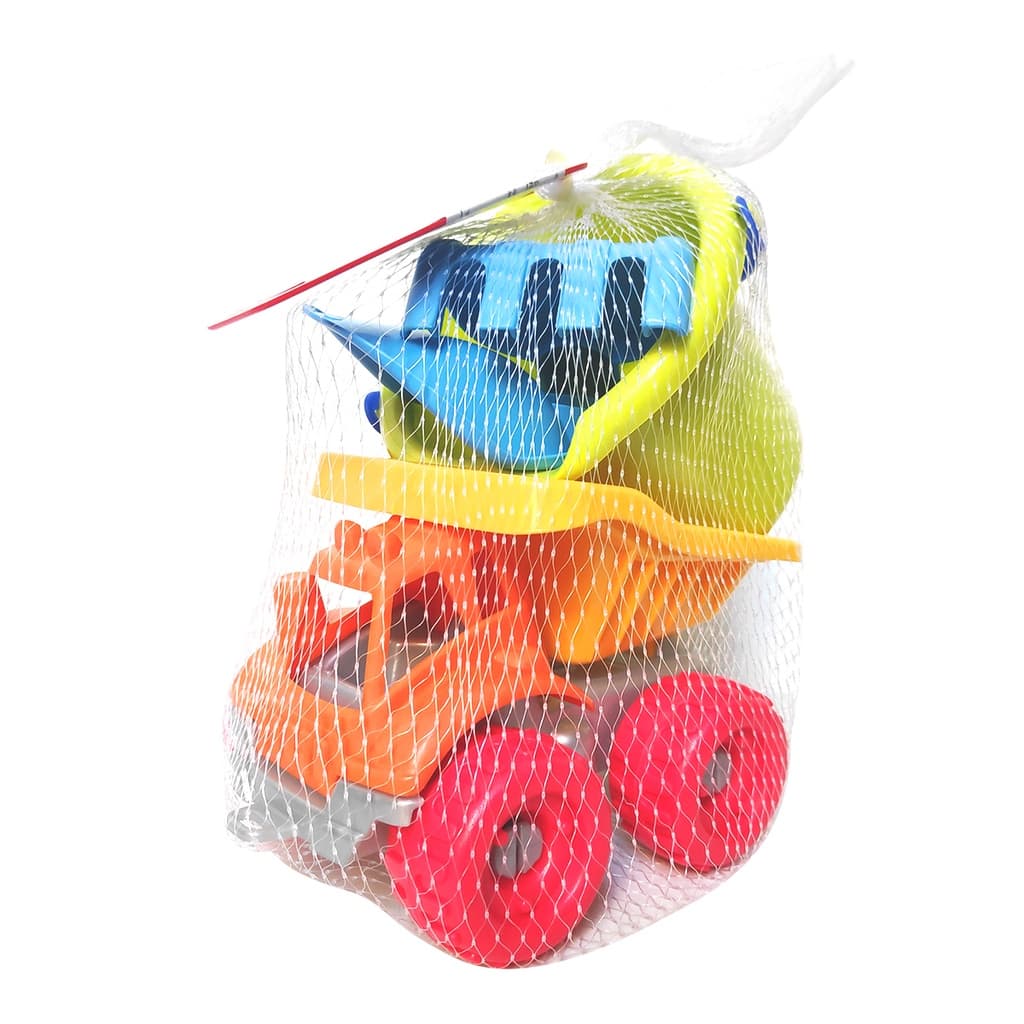 Mini Conjunto de Praia Caminhão Caçamba Balde Pá Rastelo Acqua Mini Gulliver