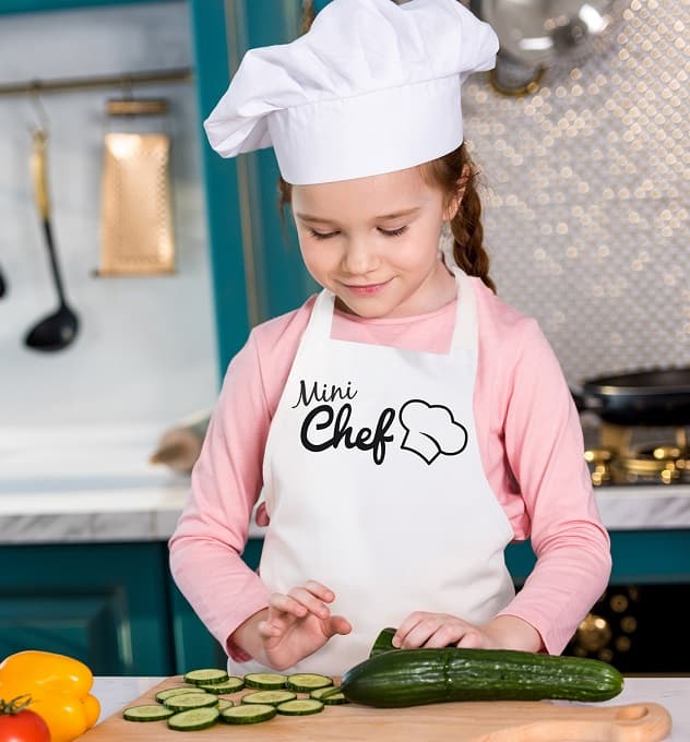Avental Infantil Mini Chef Branco Vida Pratika
