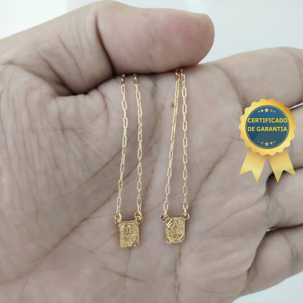 Corrente Masculina, Cordão Masculino, Colar Escapulário Masculino moeda antiga banhada Ouro