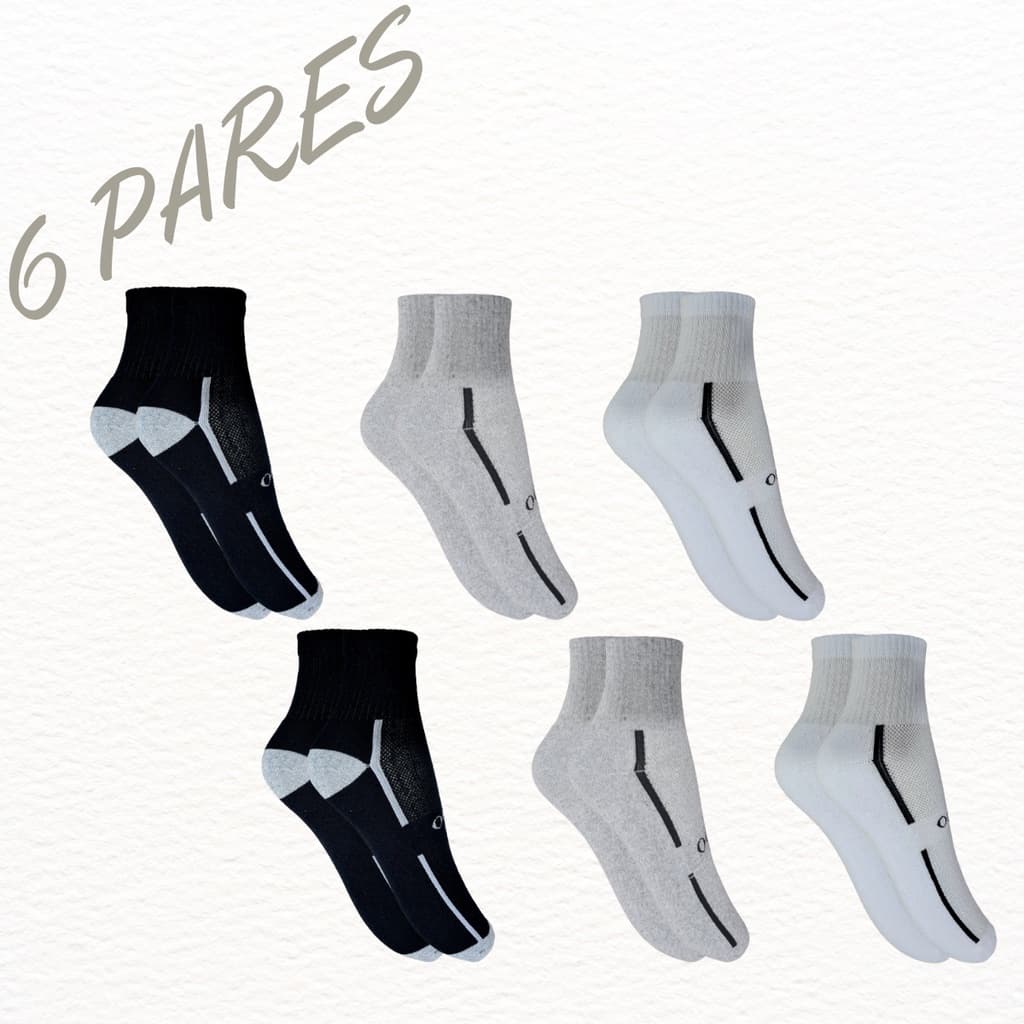 Meia Masculina Kit 06 Pares Ock Cano Médio Algodão