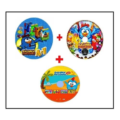 3 DVDs Galinha Pintadinha 4 Em 1 ,10 Anos & Mini - Envio Já