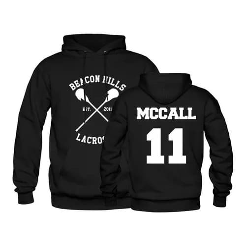 Blusa de Frio Teen Wolf Lacrosse Mccall Moletom Canguru em Algodão Unissex