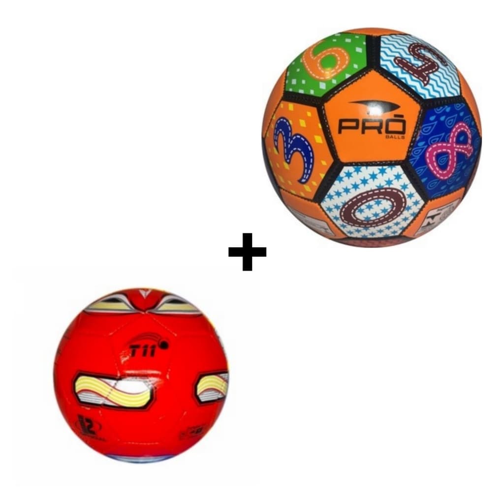 Bola Mini Bola de Futebol Nº 2  + Bola de Recreação Número 3 Futebol Infantil/Jardim de Infância